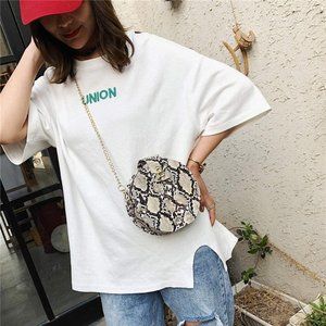 Crossbody Bag Snakeskin Shoulder Bag with Chain